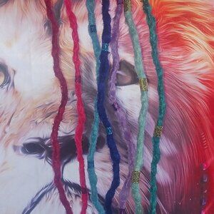 Pack of 7 Multi-colored Dreadlock Extensions